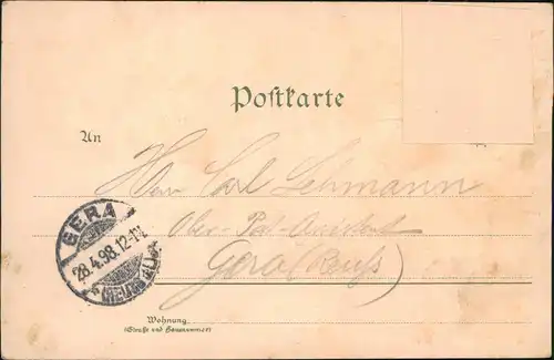 Ansichtskarte Wernsdorf-Glauchau MB: Litho Erbschänke, Muldenwehr 1898