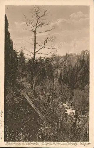 Ansichtskarte Jocketa-Pöhl Loreleysteg 1923 gel. Infla-Frankatur 100M + 300M