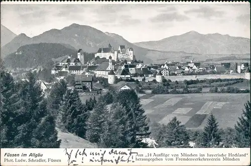 Ansichtskarte Füssen Totale 1938