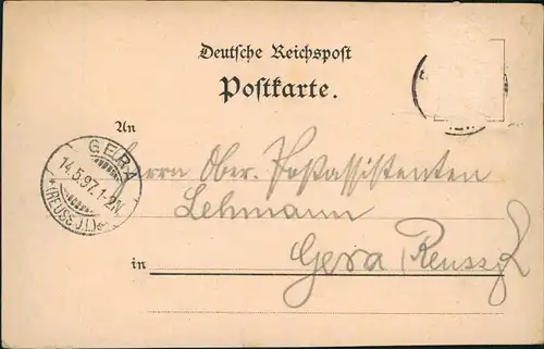 Steinthaleben-Kyffhäuserland Gruss von der Rothenburg Restaurant 2 Bild 1897