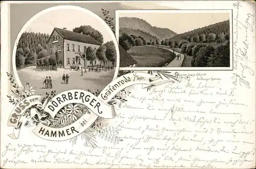 Ansichtskarte Gräfenroda 2 Bild Litho Dörrberger Hammer 1897
