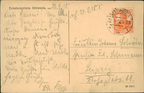 Ansichtskarte Mittweida Fürsorgeverband Leipzig - Erziehungsheim 1918