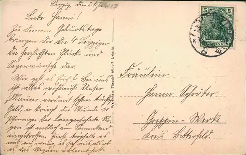 Ansichtskarte Leipzig Johannapark - Lutherkirche 1915