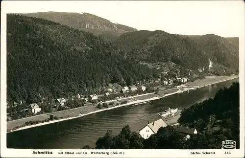 Ansichtskarte Schmilka Stadt Dampfer M. Seidel Schmilka 1936