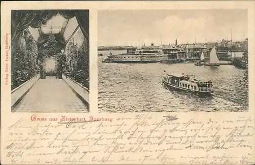 Ansichtskarte Hamburg 2 Bild: Alsterlust, geschmückter Flur 1901