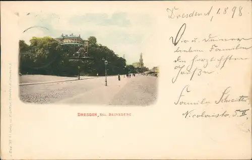 Ansichtskarte Dresden Belvedere colorierte AK 1898