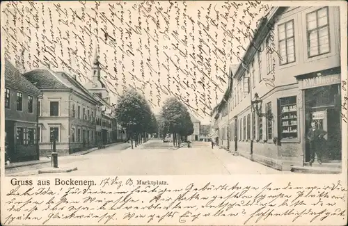 Ansichtskarte Bokenem (Harz) Marktplatz - Geschäft F.W. Haars 1903