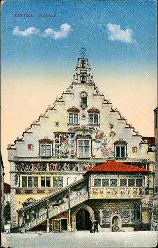 Ansichtskarte Lindau (Bodensee) Rathaus 1918