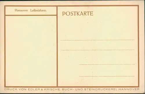 Ansichtskarte Hannover Leibnizhaus 1928