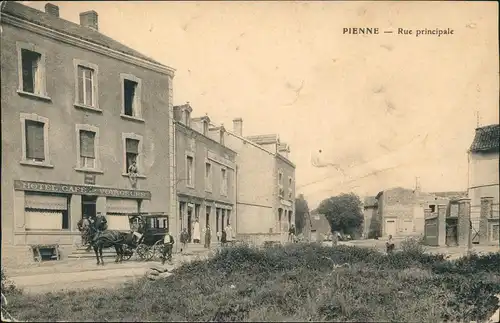 CPA Piennes Rue principale - Hotel & Cafe 1909