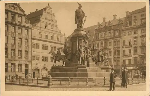 Ansichtskarte Leipzig Siegesdenkmal am Markt 1921