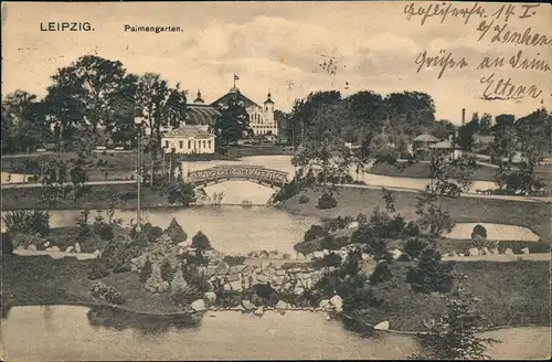 Ansichtskarte Leipzig Palmengarten, Anlagen 1919
