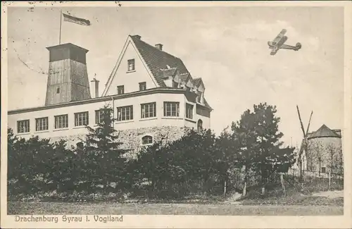 Syrau (Vogtland) Park-Restaurant und Café, Drachenburg Flugzeug 1929