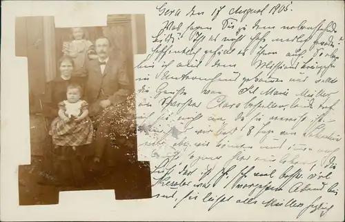 Ansichtskarte  Gruppenbild Familie - Gera 1905
