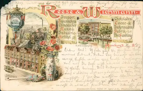 Ansichtskarte Litho AK Hamburg Reese & Wichmann Fabrik Zuckerwaren 1897