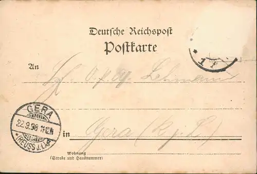 Ansichtskarte Nordhausen Gruss-Aus-Ortsansicht mit Gehege 1898