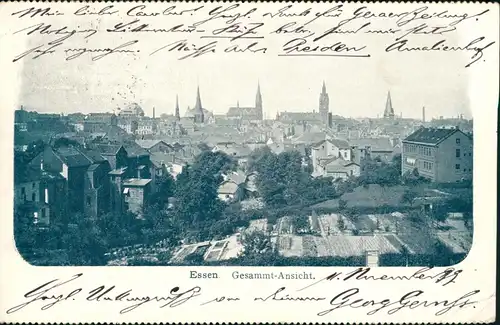 Ansichtskarte Essen (Ruhr) Panorama-Ansicht Gesamt-Ansicht 1899