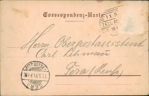 Ansichtskarte Zell am See Panorama-Ansicht 1898 GERA REUSS (Ankunftsstempel)