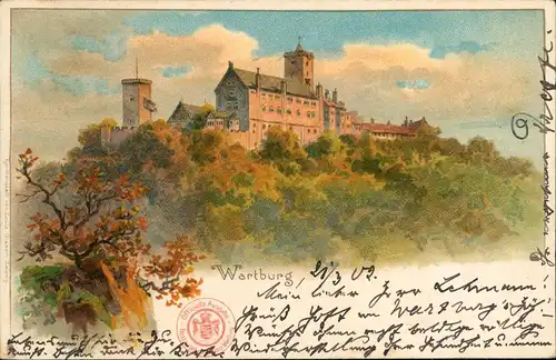 Ansichtskarte Eisenach Wartburg - Künstlerkarte 1902