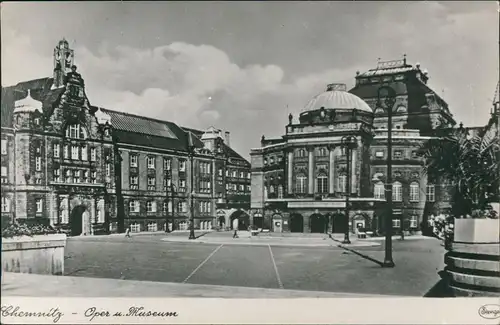 Ansichtskarte Chemnitz Oper u. Museum 1939/1970 REPRO