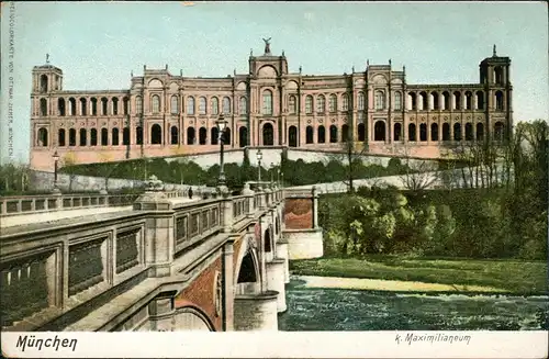 Ansichtskarte Haidhausen-München Maximilianeum, Brücke 1906