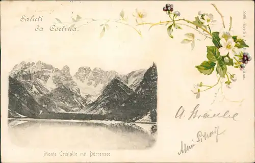 Cartoline Dürrensee Monte Cristallo mit Dürrensee. Südtirol 1899