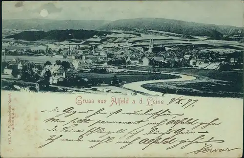Ansichtskarte Alfeld (Leine) Totale - Mondscheinlitho 1897