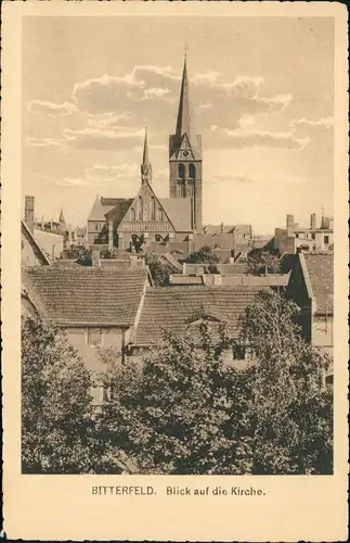 Ansichtskarte Bitterfeld Blick auf die Kirche. 1926