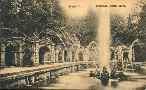 Ansichtskarte Bayreuth Eremitage. Untere Grotte. 1915