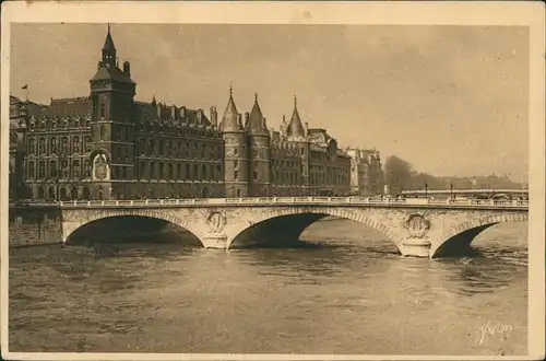 CPA Paris Palais de Justice (Justizpalast), Brücke Bridge 1920