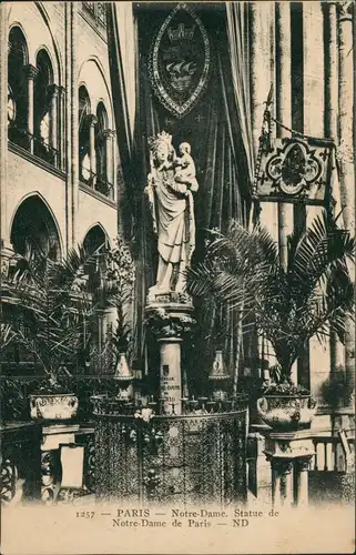 CPA Paris Statue de Notre-Dame de Paris 1910