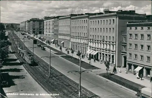 Postcard Danzig Gdańsk/Gduńsk WRZESZCZ. Ulica GRUNWALDZKA. 1959