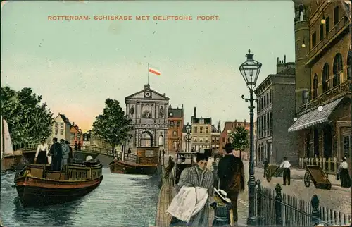 Postkaart Den Haag Den Haag Schiekade met Delftsche Poort 1912