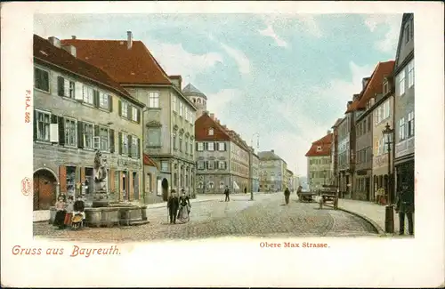 Ansichtskarte Bayreuth Obere Max Strasse. 1906