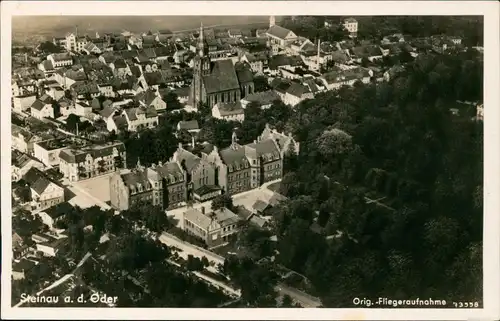 Steinau an der Oder Ścinawa Luftbild Stadt Kirche - Kr. Lubin Lüben 1930