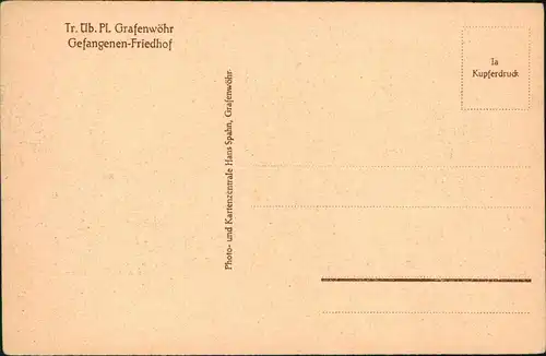 Ansichtskarte Grafenwöhr Gefangenen-Friedhof Truppenübungsplatz 1926