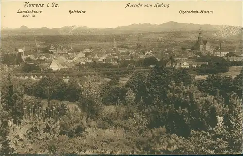 Ansichtskarte Kamenz Kamjenc Partie an der Stadt 1913