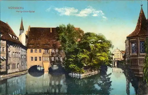 Ansichtskarte Nürnberg Heilig-Geist-Spital 1912