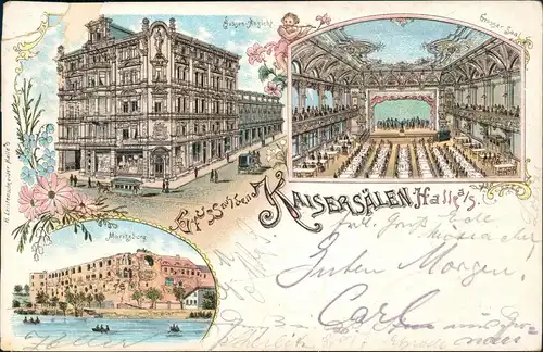 Ansichtskarte Litho AK Halle (Saale) Kaisersäle, Moritzburg 3 Bild 1900