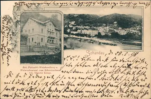 Ansichtskarte Bad Schandau 2 Bild Rob. Pietzsch Weinhandlung 1898