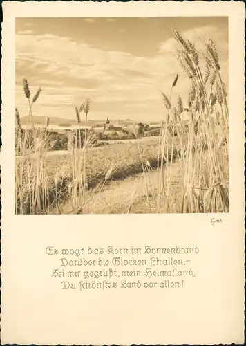 Ansichtskarte Murnau Stimmungsbild Feld und Stadt 1937