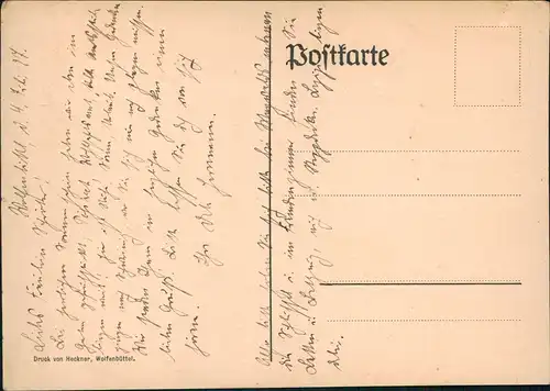 Ansichtskarte Wolfenbüttel Städtische Realschule - Künstlerkarte 1927