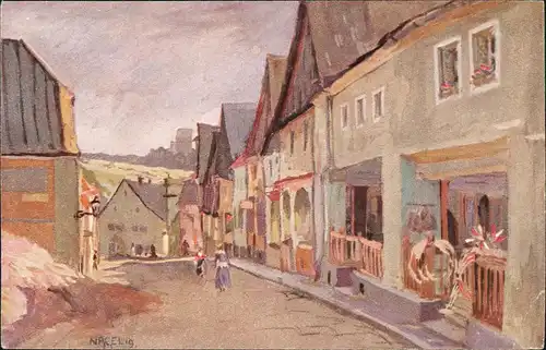Postcard Bolkenhain Bolków Straßenpartie - Niederlauben 1923