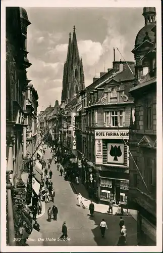 Ansichtskarte Köln Hohe Straße, Rote Farina Markt 1938