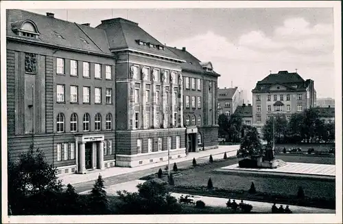 Postcard Pilsen Plzeň Obchodní akademie 1932