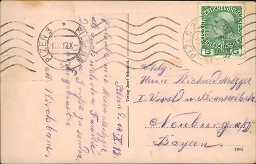 Postcard Pilsen Plzeň Bürgerliches Bräuhaus 1912