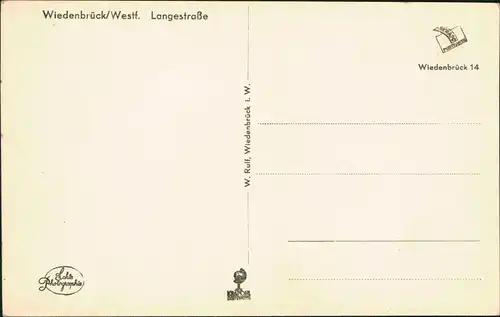 Ansichtskarte Wiedenbrück Langestraße 1940