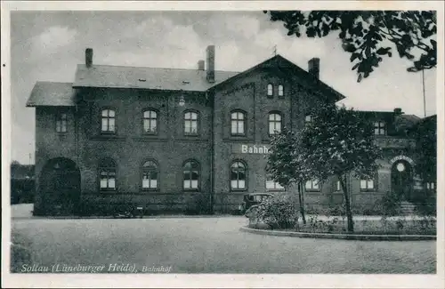 Ansichtskarte Soltau Partie am Bahnhof 1934