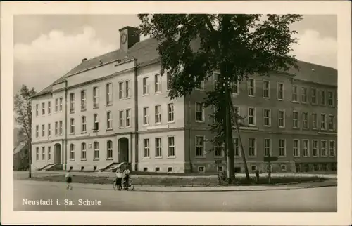 Ansichtskarte Neustadt (Sachsen) Schule 1954