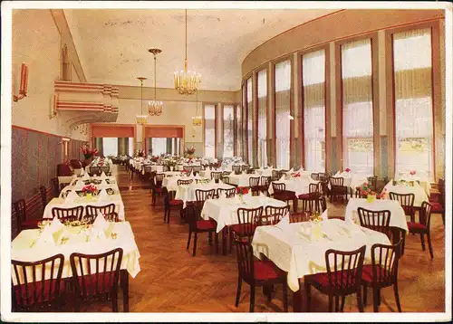 Ansichtskarte Düsseldorf Innenansicht Terrassenrestaurant 1959